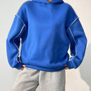 Moosta sudadera con capucha de manga larga y diseno simple para el ocio diario de las mujeres