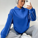 Moosta sudadera con capucha de manga larga y diseno simple para el ocio diario de las mujeres