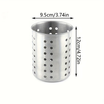 Soporte para utensilios de acero inoxidable - Organizador multiusos para cocina para palillos, cucharas, tenedores, cuchillos - Almacenamiento de cubiertos de calidad alimentaria para uso doméstico y comercial