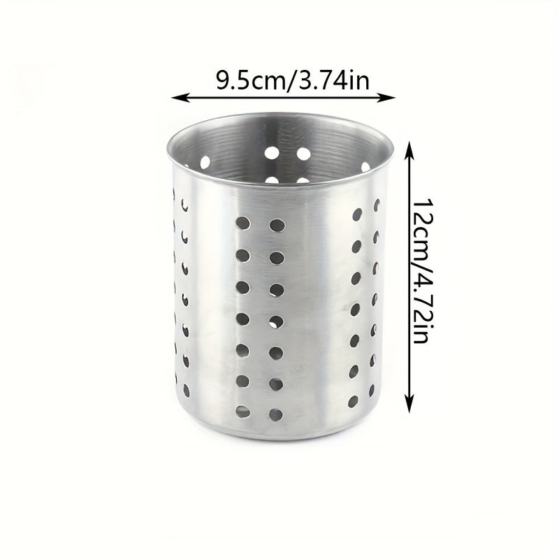 Soporte para utensilios de acero inoxidable - Organizador multiusos para cocina para palillos, cucharas, tenedores, cuchillos - Almacenamiento de cubiertos de calidad alimentaria para uso doméstico y comercial