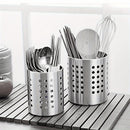 Soporte para utensilios de acero inoxidable - Organizador multiusos para cocina para palillos, cucharas, tenedores, cuchillos - Almacenamiento de cubiertos de calidad alimentaria para uso doméstico y comercial