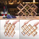 Elegante Estante de Vino de Madera - Diseño Apilable y Plegable para Almacenamiento Fácil | Perfecto para Cocina, Comedor o Decoración de Bar en Casa