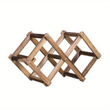Elegante Estante de Vino de Madera - Diseño Apilable y Plegable para Almacenamiento Fácil | Perfecto para Cocina, Comedor o Decoración de Bar en Casa