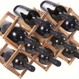 Elegante Estante de Vino de Madera - Diseño Apilable y Plegable para Almacenamiento Fácil | Perfecto para Cocina, Comedor o Decoración de Bar en Casa