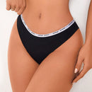 4 piezas pantis minimalistas sin costuras con estampado de letras para mujer
