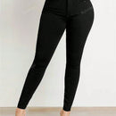 Pantalones ajustados de unicolor sencillos para uso diario para mujer