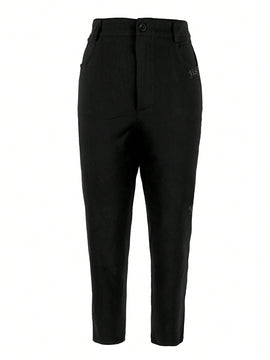 Pantalones ajustados de unicolor sencillos para uso diario para mujer
