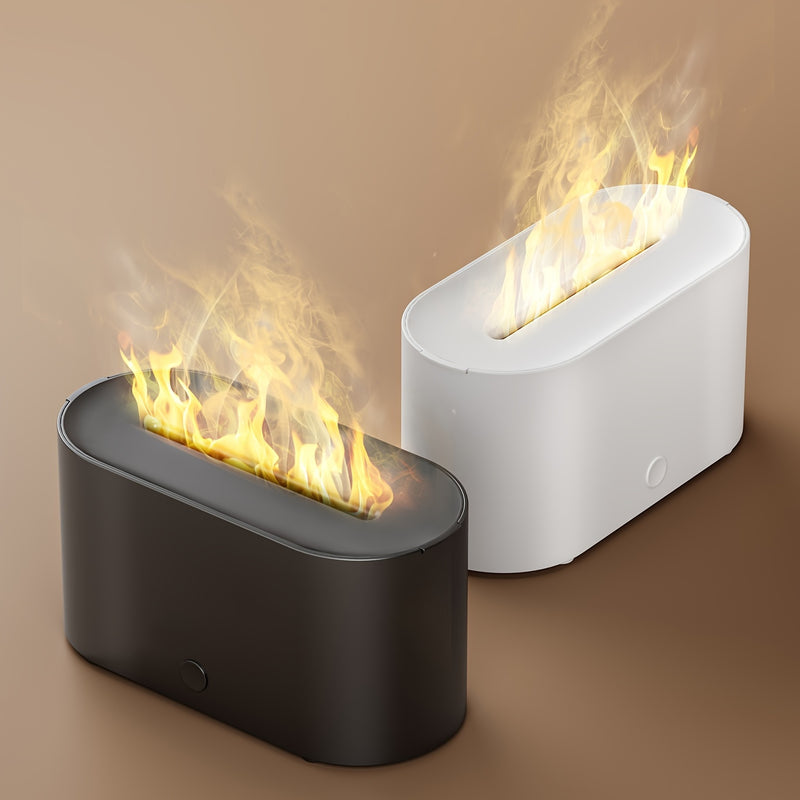 1pc Humidificador de llama simulada, diseño de humo en forma de llama simulada, utilizado en el dormitorio por la noche, aceite esencial se puede utilizar como difusor de aroma de aire, adecuado para el hogar, oficina, regalos, luces de ambiente