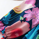 Holidaya vestido mini con volantes, cuello en v y lazada al frente con estampado floral para mujer, verano-otono