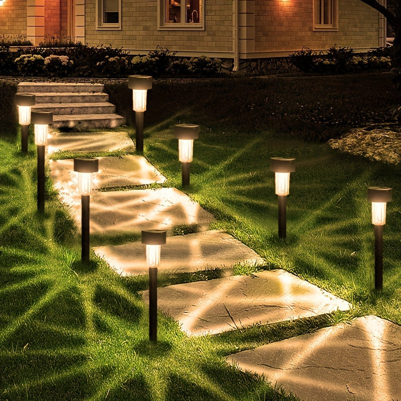 10 paquetes de luces solares para jardín - Luces LED para césped, decoración de terraza y villa, iluminan automáticamente caminos, patios, jardines, aceras y pasillos, con control por inducción lumínica, ideal para fiestas en paseos