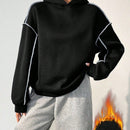 Moosta sudadera con capucha de manga larga y diseno simple para el ocio diario de las mujeres