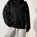 Moosta sudadera con capucha de manga larga y diseno simple para el ocio diario de las mujeres