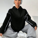 Moosta sudadera con capucha de manga larga y diseno simple para el ocio diario de las mujeres