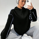Moosta sudadera con capucha de manga larga y diseno simple para el ocio diario de las mujeres