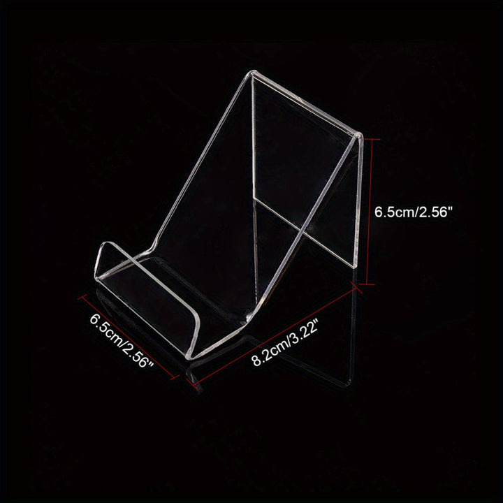 GLOBLELAND 6pcs Soportes de Libros de Acrílico Transparente, 9.5x6.5x6.5 cm - Elegantes Estantes de Exhibición de Escritorio