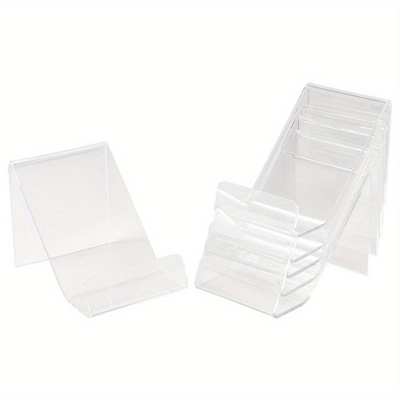 GLOBLELAND 6pcs Soportes de Libros de Acrílico Transparente, 9.5x6.5x6.5 cm - Elegantes Estantes de Exhibición de Escritorio