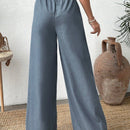 Pantalones azules texturizados con cintura elastica