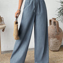 Pantalones azules texturizados con cintura elastica