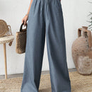 Pantalones azules texturizados con cintura elastica