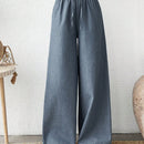 Pantalones azules texturizados con cintura elastica