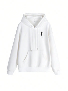 Sudadera con capucha casual de mujer con impresion de cruz y cordon, manga larga para otono/invierno. libera tu potencial de moda: descubre nuestra serie de sudaderas con capucha para mujer, que combinan calidez y estilo