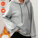 Lune sudadera con capucha de forro polar supergruesa para mujer para otono e invierno