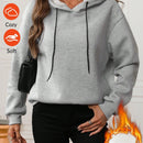 Lune sudadera con capucha de forro polar supergruesa para mujer para otono e invierno