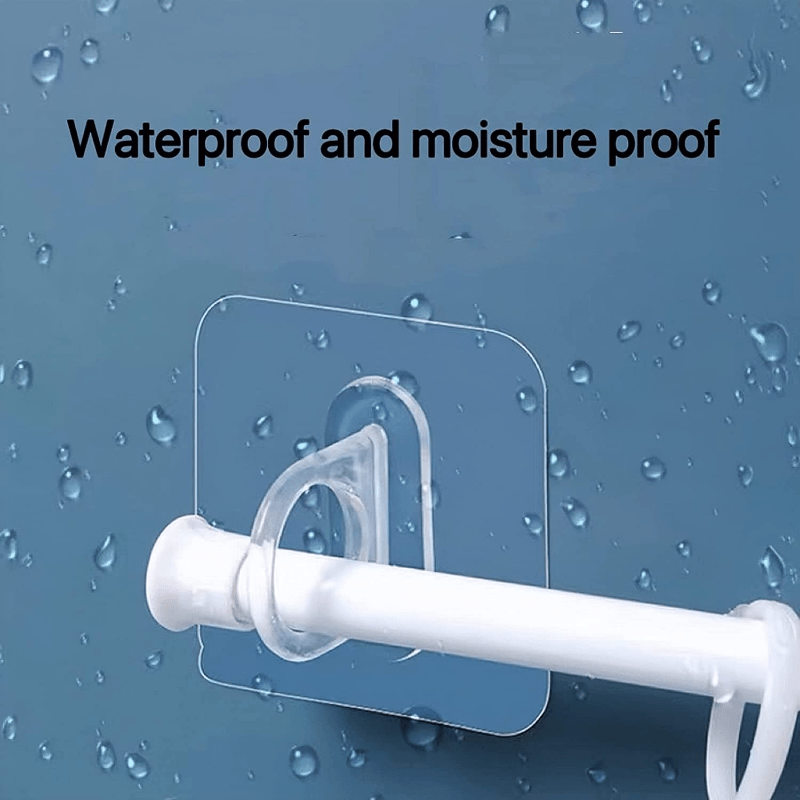 6/10/20pcs Ganchos Adhesivos Fuertes y Transparentes - Montaje en Pared Versátil para Barras de Cortina y Dispensadores de Loción - Duraderos, Ahorra Espacio, Fácil Instalación, Diseño Elegante, Ganchos de Utilidad
