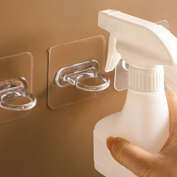 6/10/20pcs Ganchos Adhesivos Fuertes y Transparentes - Montaje en Pared Versátil para Barras de Cortina y Dispensadores de Loción - Duraderos, Ahorra Espacio, Fácil Instalación, Diseño Elegante, Ganchos de Utilidad