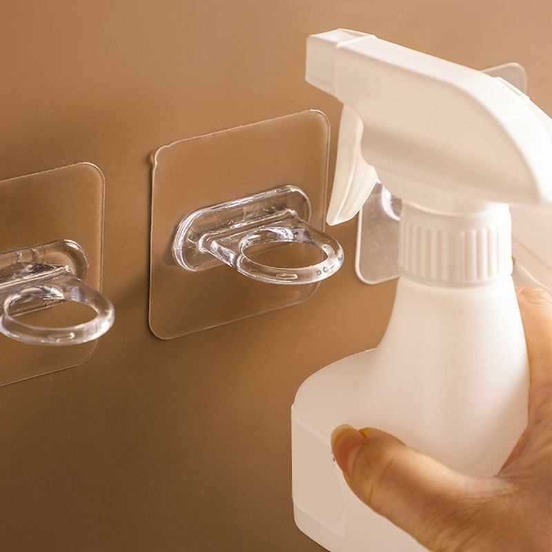 6/10/20pcs Ganchos Adhesivos Fuertes y Transparentes - Montaje en Pared Versátil para Barras de Cortina y Dispensadores de Loción - Duraderos, Ahorra Espacio, Fácil Instalación, Diseño Elegante, Ganchos de Utilidad