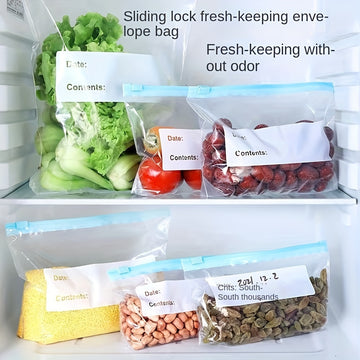 Bolsas de almacenamiento de alimentos para la organización de la cocina de material PET, 10 unidades - Bolsas de sellado al vacío reutilizables y resistentes a fugas