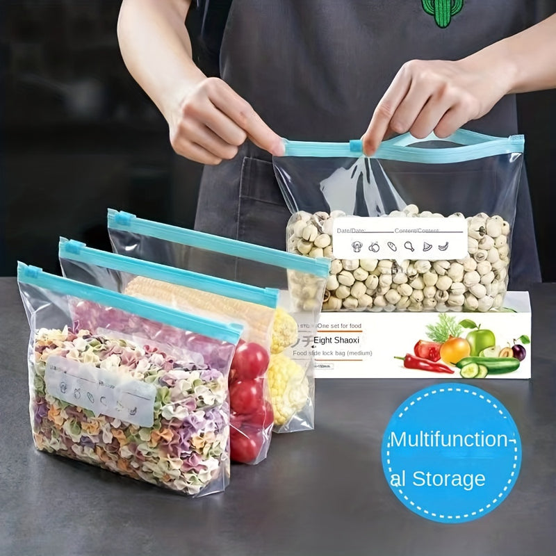 Bolsas de almacenamiento de alimentos para la organización de la cocina de material PET, 10 unidades - Bolsas de sellado al vacío reutilizables y resistentes a fugas