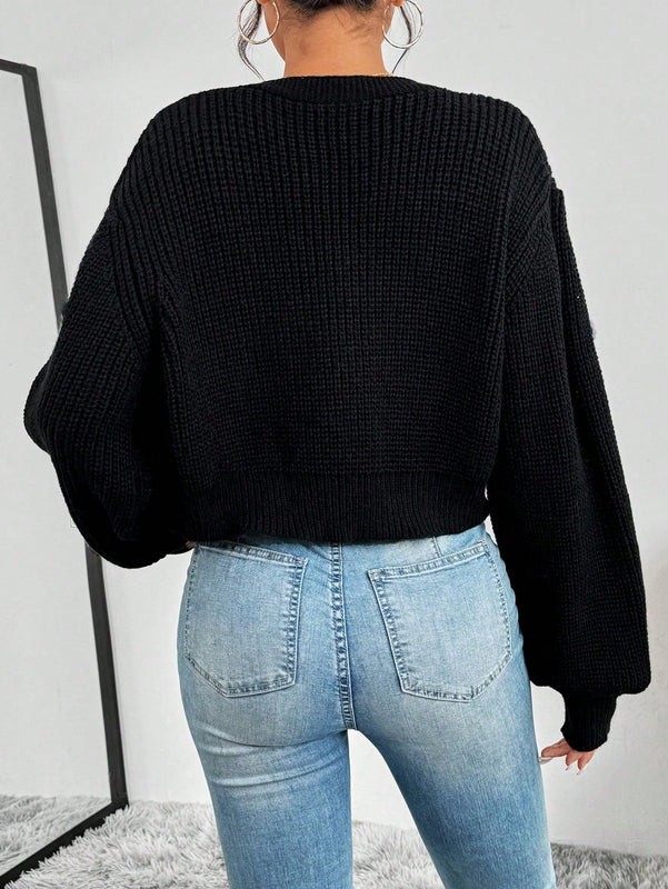 Essnce cardigan informal de mujer con botones delanteros y estampado de flores, apropiado para el uso diario en otono/invierno
