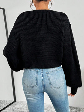 Essnce 1 pieza cardigan casual de manga larga con botones al frente y bordado floral