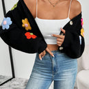 Essnce cardigan informal de mujer con botones delanteros y estampado de flores, apropiado para el uso diario en otono/invierno