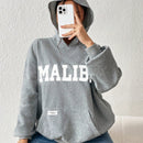 Ezwear sudadera informal con capucha y bolsillo con estampado de letras, para otono/invierno