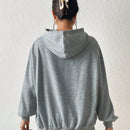 Ezwear sudadera informal con capucha y bolsillo con estampado de letras, para otono/invierno