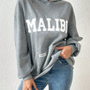 Ezwear sudadera informal con capucha y bolsillo con estampado de letras, para otono/invierno