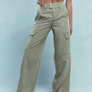 Missguided pantalones cargo de cintura alta y pierna ancha