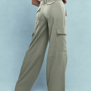 Missguided pantalones cargo de cintura alta y pierna ancha