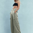 Missguided pantalones cargo de cintura alta y pierna ancha