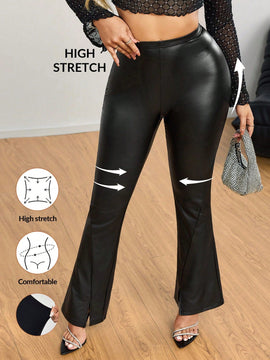 Sxy 1 pieza pantalones de pierna acampanada de ajuste cenido de moda para mujer