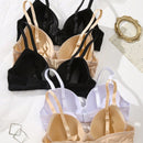 5 piezas/set sujetadores inalambricos sencillos con rayas verticales solidas para mujeres