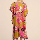 Vestido de una pieza con manga larga tipo pareo para playa, con estampado impreso, ideal para vacaciones, cubre bikini y protege del sol