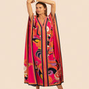 Vestido de una pieza con manga larga tipo pareo para playa, con estampado impreso, ideal para vacaciones, cubre bikini y protege del sol