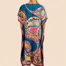 Vestido de una pieza con manga larga tipo pareo para playa, con estampado impreso, ideal para vacaciones, cubre bikini y protege del sol