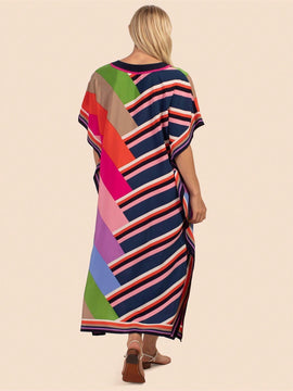 Vestido de una pieza con manga larga tipo pareo para playa, con estampado impreso, ideal para vacaciones, cubre bikini y protege del sol