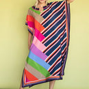 Vestido de una pieza con manga larga tipo pareo para playa, con estampado impreso, ideal para vacaciones, cubre bikini y protege del sol