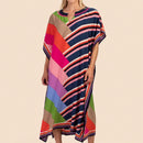 Vestido de una pieza con manga larga tipo pareo para playa, con estampado impreso, ideal para vacaciones, cubre bikini y protege del sol