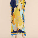 Vestido de una pieza con manga larga tipo pareo para playa, con estampado impreso, ideal para vacaciones, cubre bikini y protege del sol